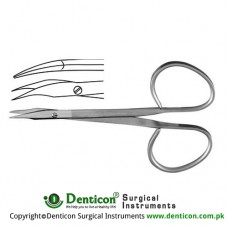 Gradle Ribbon Scissor Curved - Flat Shanks Stainless Steel, 10 cm - 4"